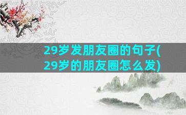 29岁发朋友圈的句子(29岁的朋友圈怎么发)