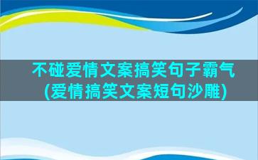 不碰爱情文案搞笑句子霸气(爱情搞笑文案短句沙雕)