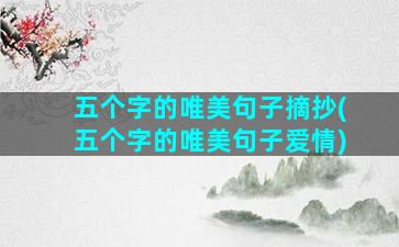 五个字的唯美句子摘抄(五个字的唯美句子爱情)