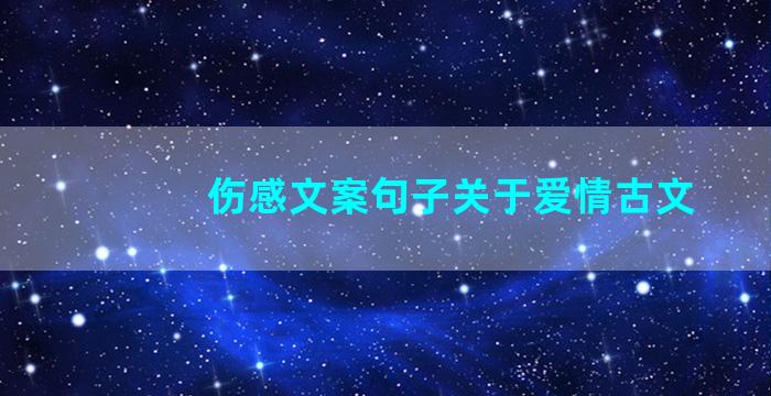 伤感文案句子关于爱情古文