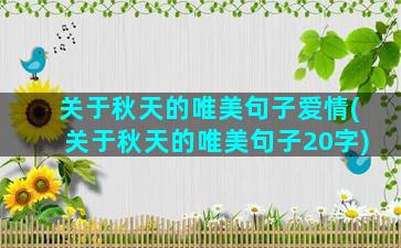 关于秋天的唯美句子爱情(关于秋天的唯美句子20字)