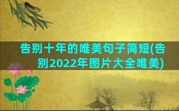 告别十年的唯美句子简短(告别2022年图片大全唯美)