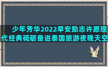 少年芳华2022早安励志许愿现代经典砥砺奋进泰国旅游夜晚天空夸奖的唯美语录(少年芳华电影)