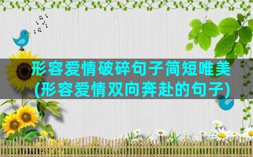 形容爱情破碎句子简短唯美(形容爱情双向奔赴的句子)