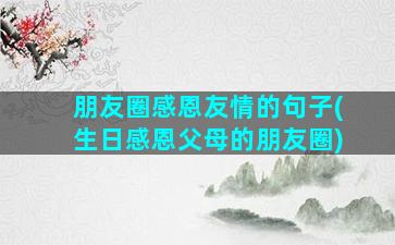 朋友圈感恩友情的句子(生日感恩父母的朋友圈)