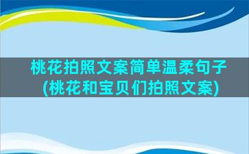 桃花拍照文案简单温柔句子(桃花和宝贝们拍照文案)