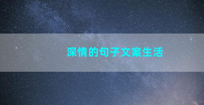 深情的句子文案生活