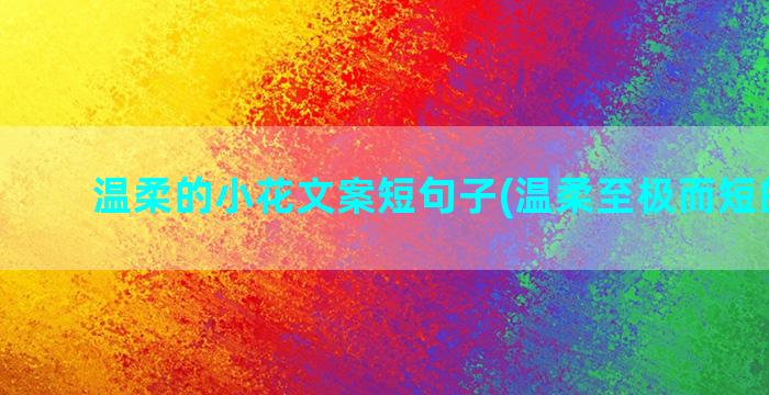 温柔的小花文案短句子(温柔至极而短的文案)