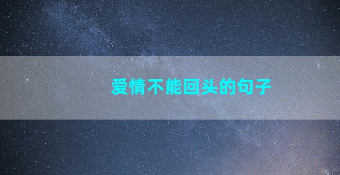 爱情不能回头的句子