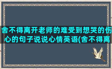 舍不得离开老师的难受到想哭的伤心的句子说说心情英语(舍不得离开老师的句子)